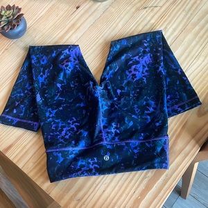 Lululemon leggings size:4 they are purple blue and black.